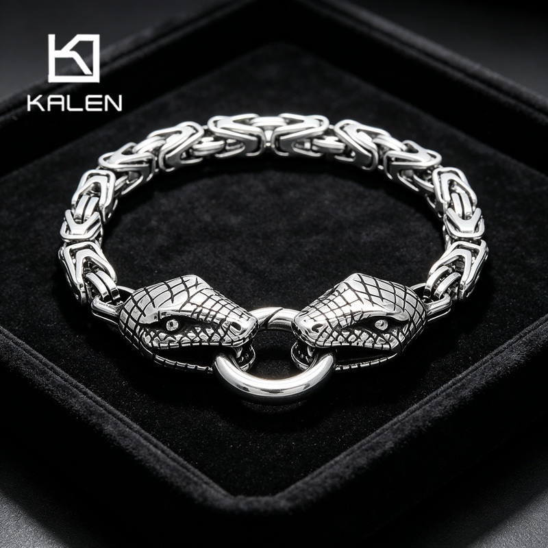 Men Accessories Bd - Bracelet Serpent Vintage en Acier Inoxydable