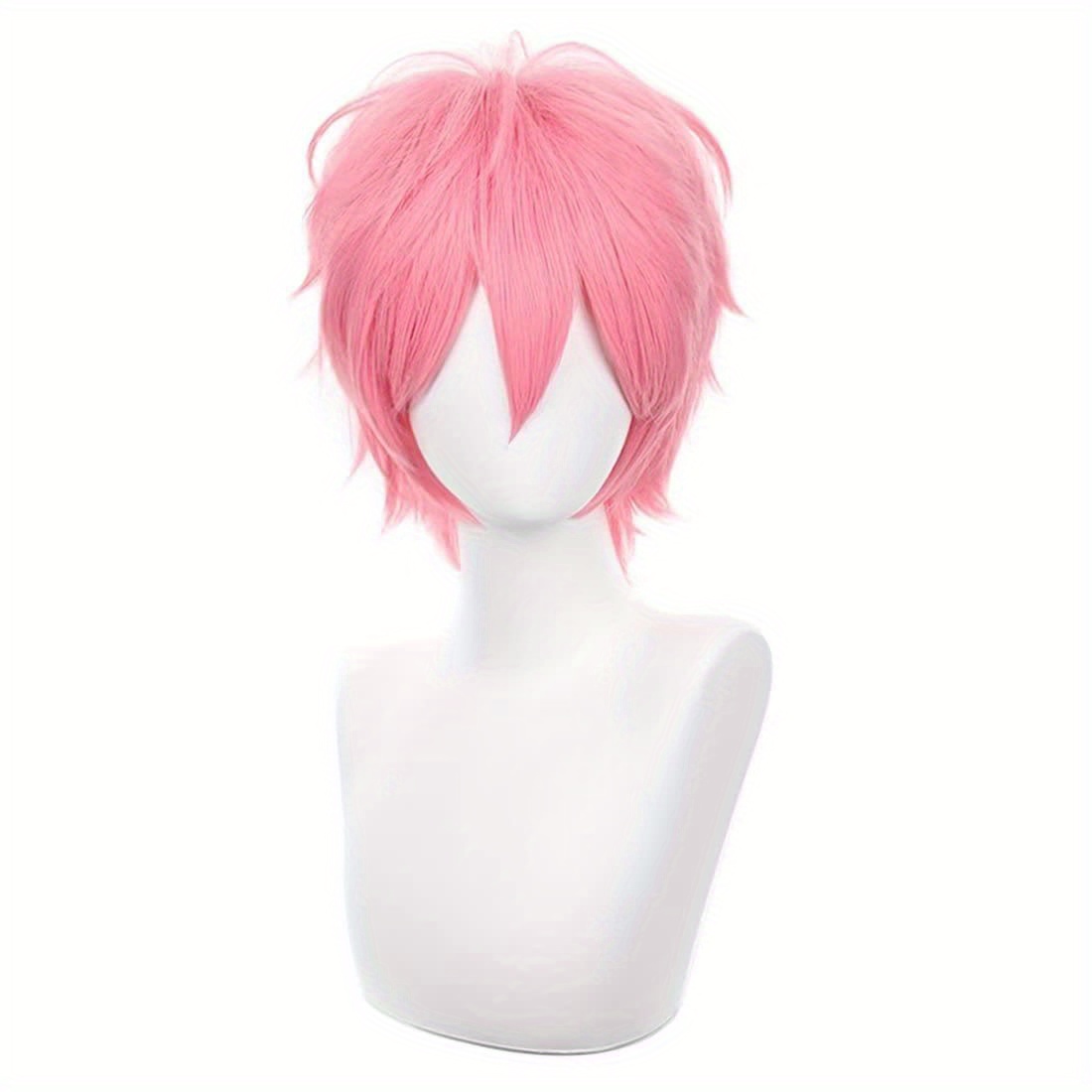 Men Accessories Korea - Perruque Cosplay Courte Rose pour Hommes