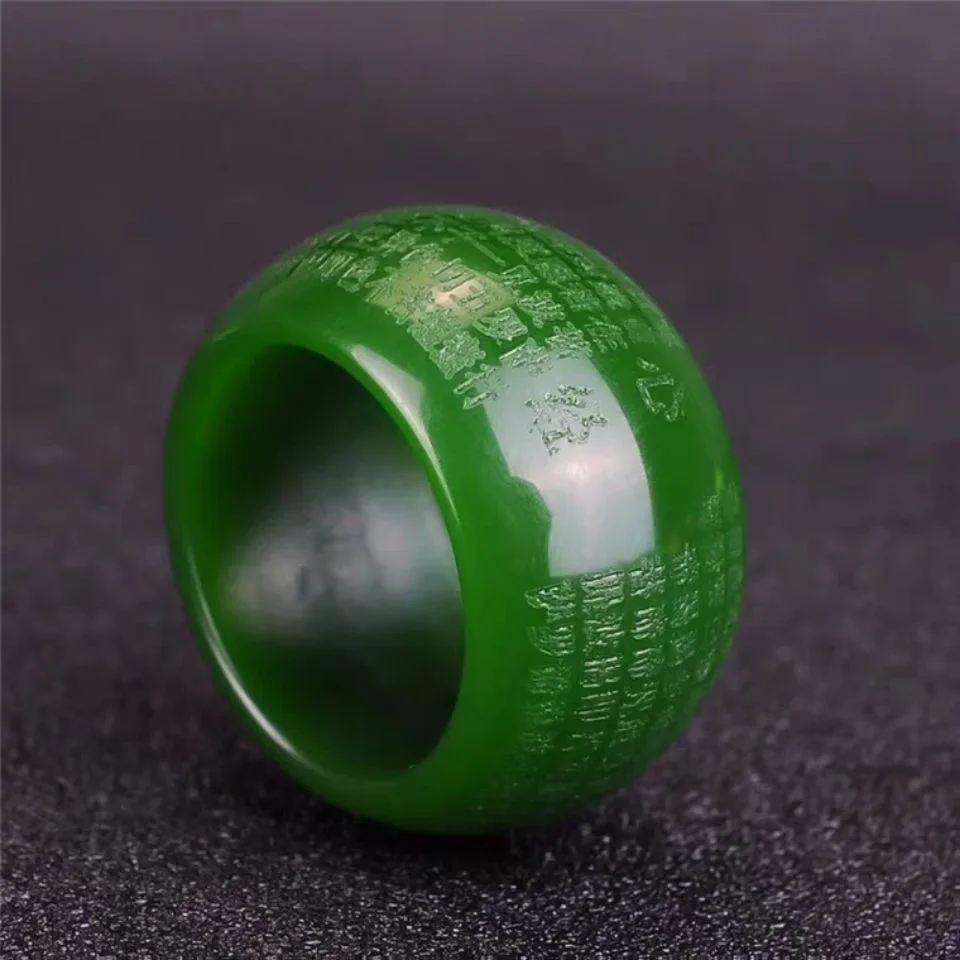 Men Accessories Jewellery - Bague en jade vert naturel de