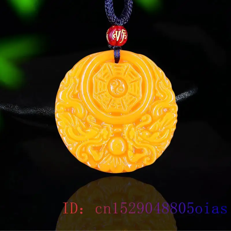 Men Accessories Jewellery - Pendentif Dragon Jade jaune pour hommes,