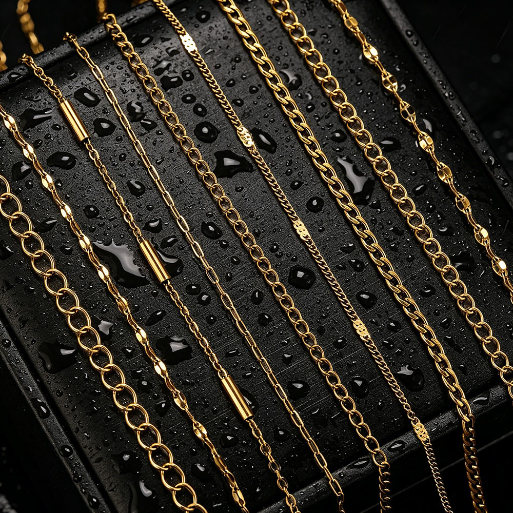 Men Accessories Jewellery - Chaînes croisées longues en acier inoxydable