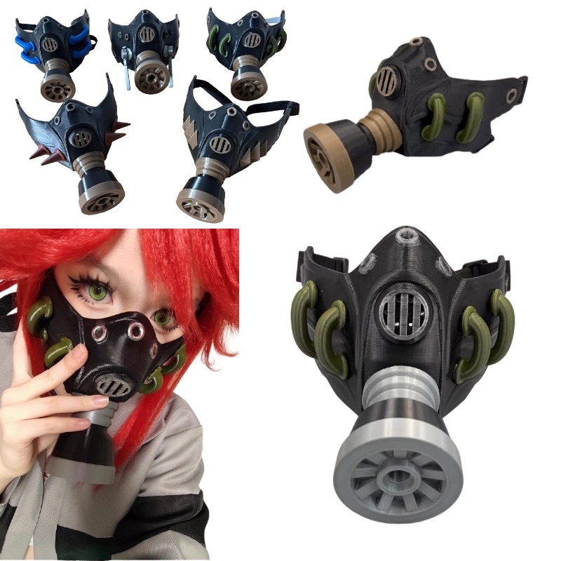 Men Accessories Korea - Masque à gaz noir imprimé en