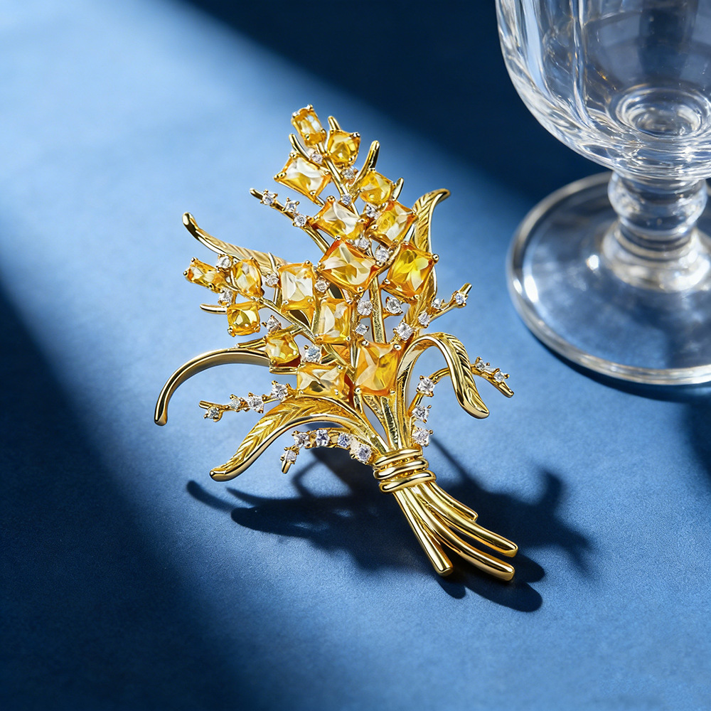 Men Accessories Bouquet - Broches de mode en zircon motif