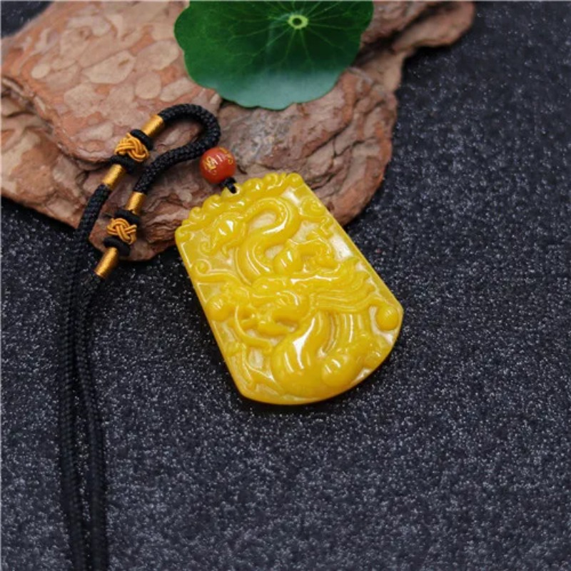 Pendentif Dragon Jade jaune ch - Men Accessories Hand avis et prix