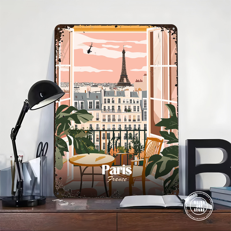 Affiche en métal avec vue sur  - Men'S Accessories Paris avis et prix