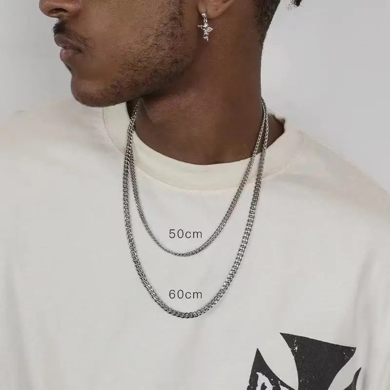 Chaîne cubaine en titane simpl - Men'S Accessories Chain avis et prix