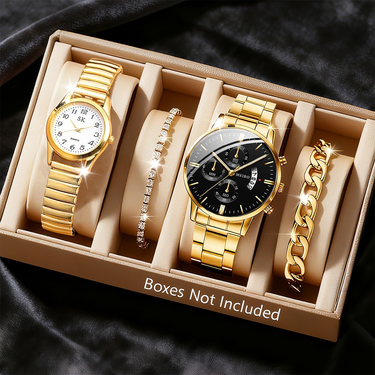 Ensemble de 4 montres et brace - Men Accessories Elegant avis et prix
