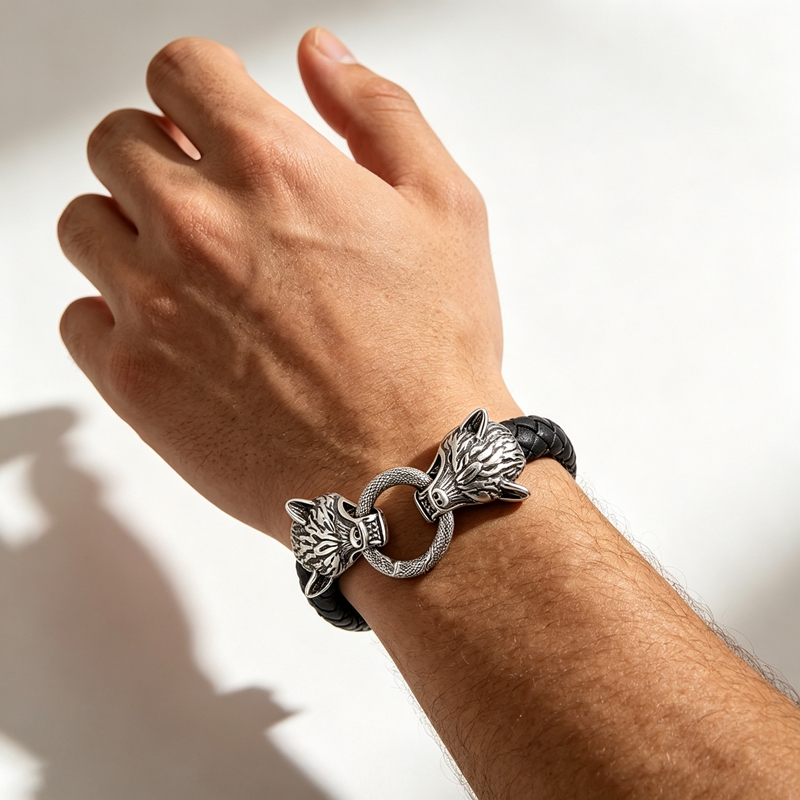 Bracelet en cuir tressé avec t - Men Accessories Bd avis et prix