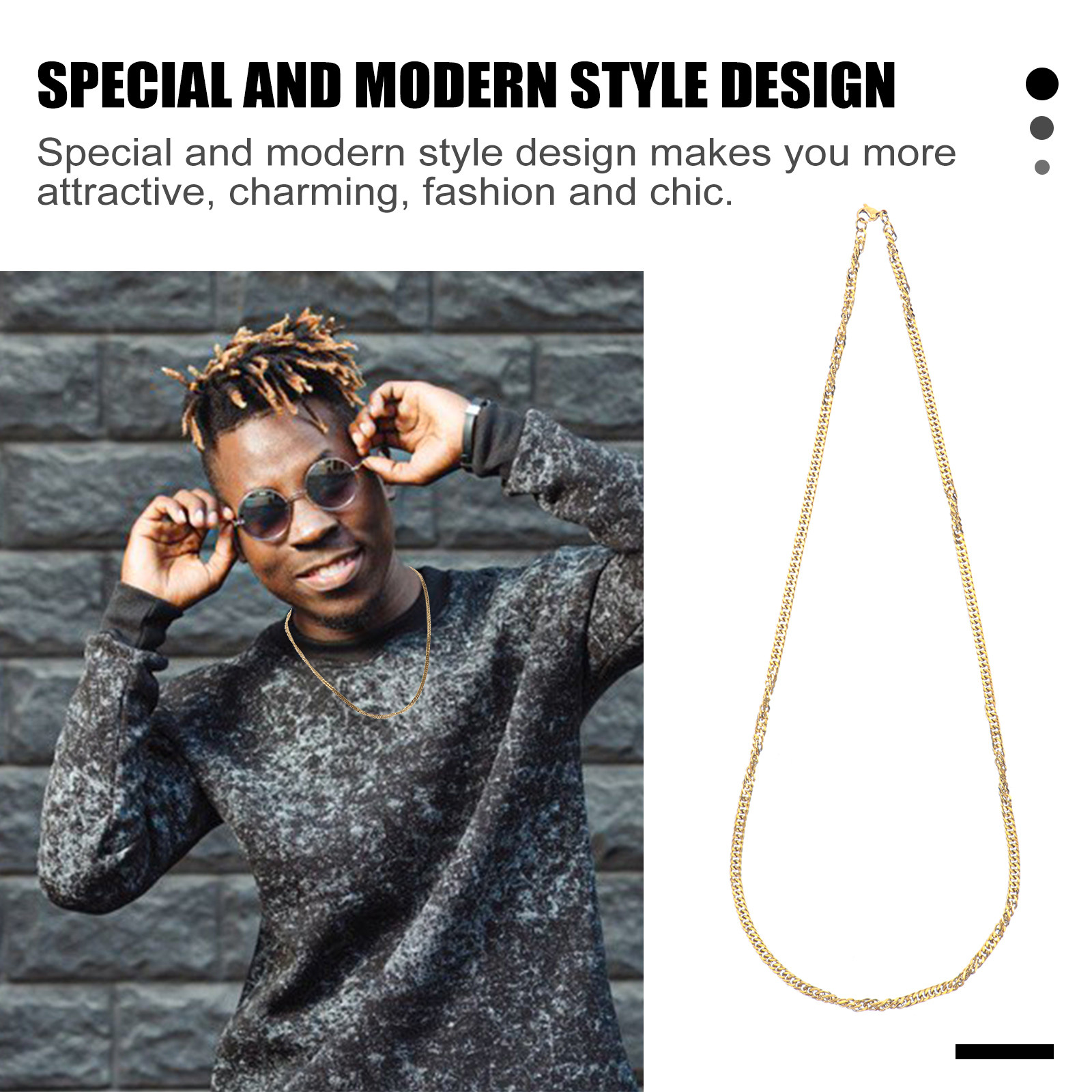 1 pièce, chaîne à double boucl - Men'S Accessories Chain avis et prix