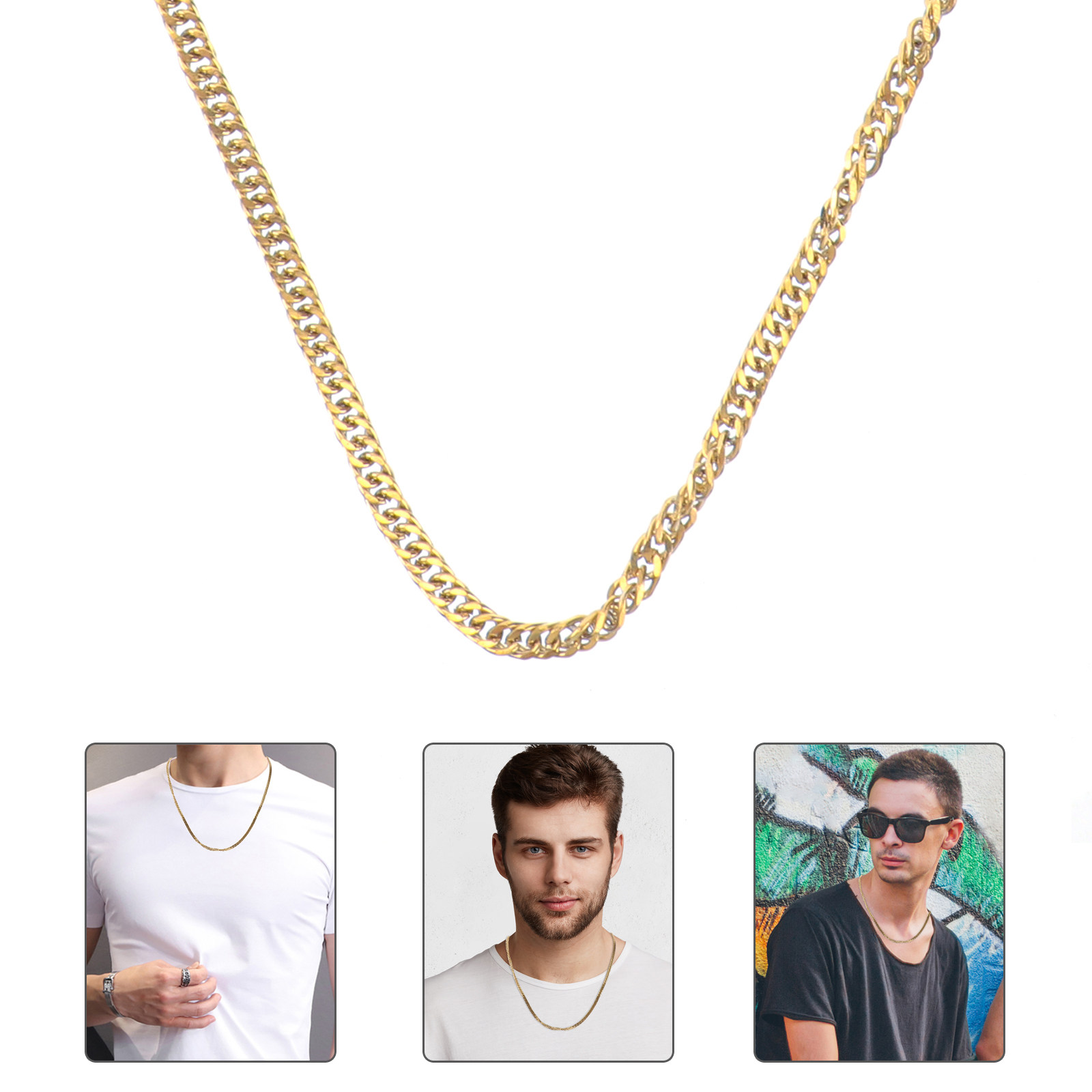 1 pièce, chaîne à double boucl - Men'S Accessories Chain avis et prix