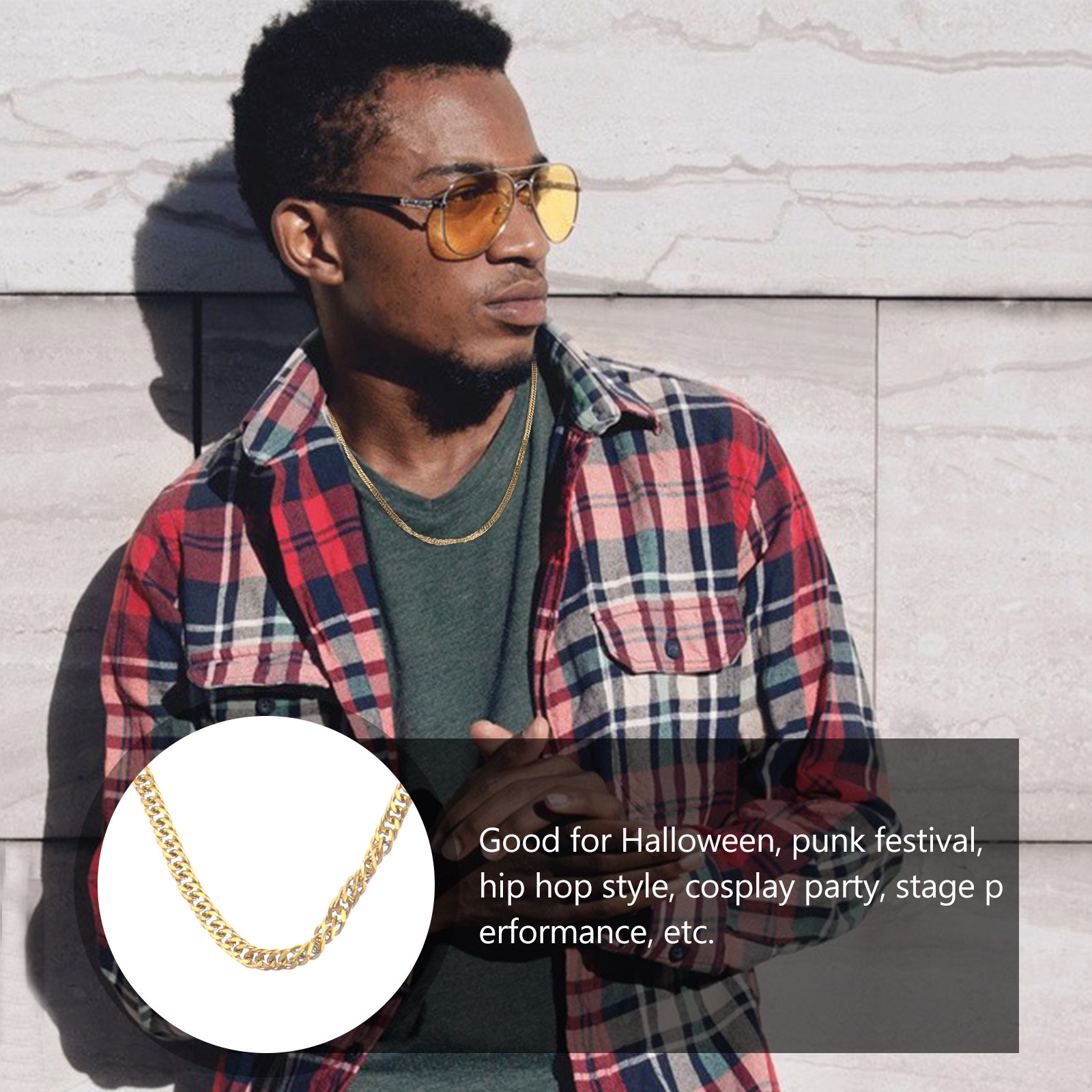 1 pièce, chaîne à double boucl - Men'S Accessories Chain avis et prix