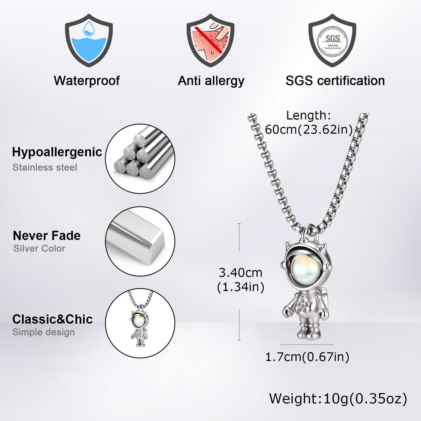 Collier pendentif astronaute V - X Men Accessories avis et prix